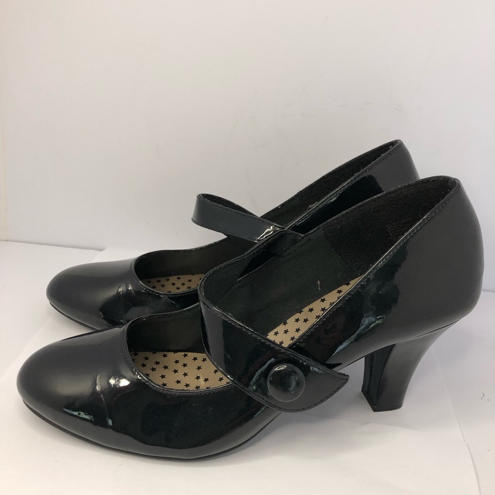 American Eagle Outfitter Black Patent Mary Jane Heels 10 Whimsigoth Classic - Picture 5 of 12